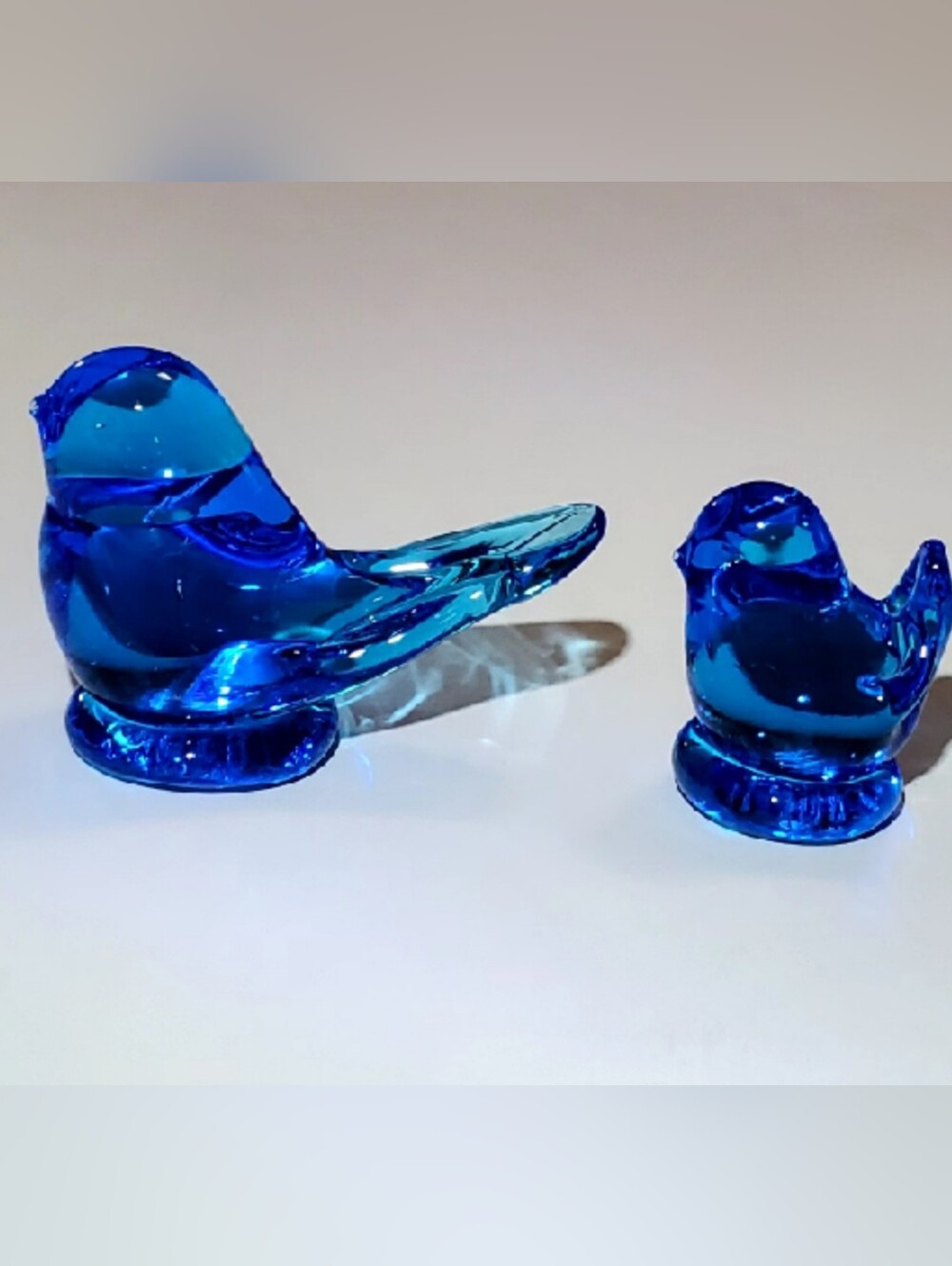 1990 Bluebirds Of Happiness Glass Art Sculptures by Leo Ward - Picture 11 of 12